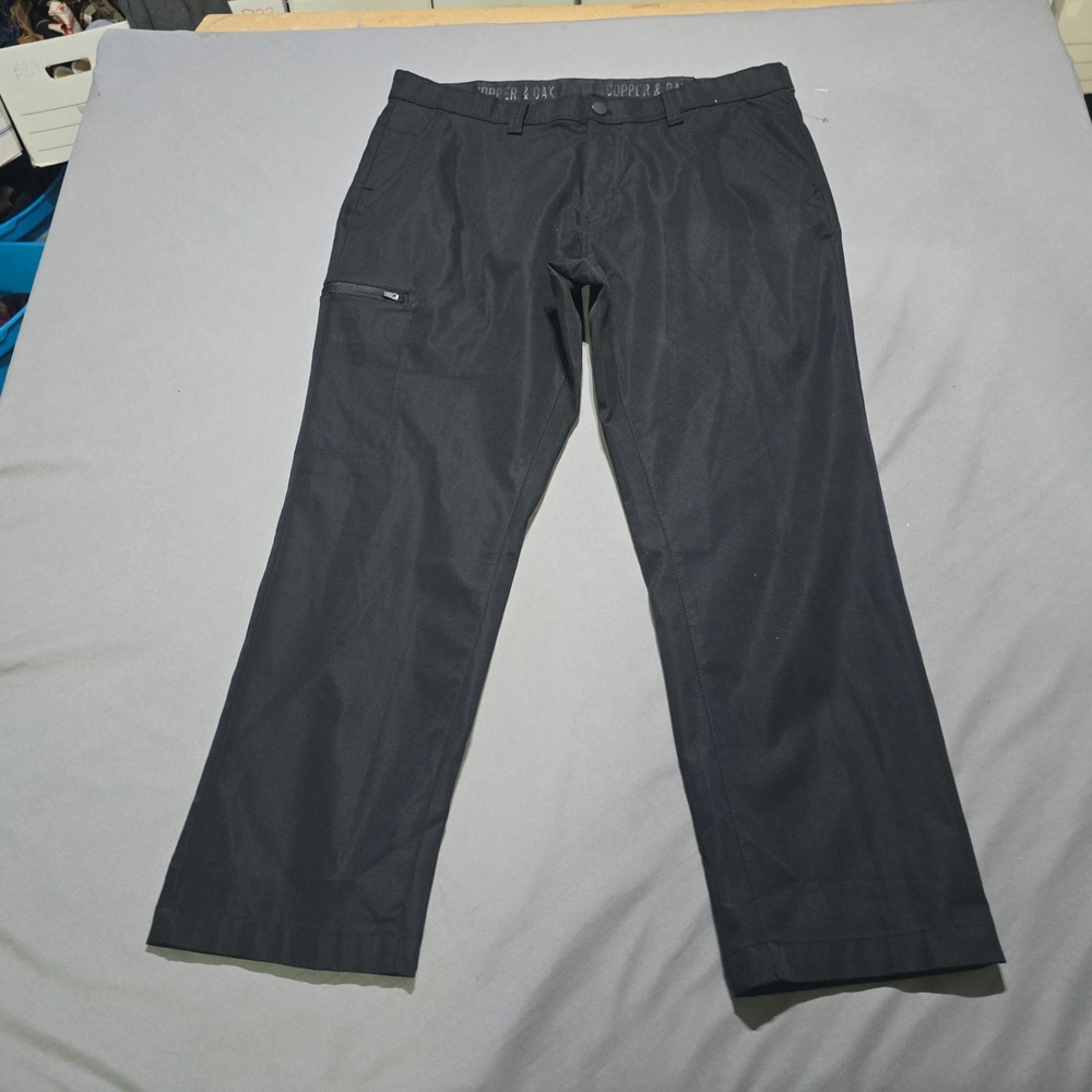 Copper & Oak Utility Pants Mens 38x29 Black Zipper Cargo Pocket Techwear